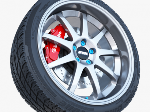 work emotion xd9 wheel 3D Model