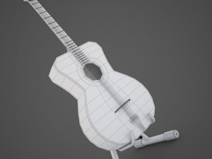 acoustic guitar orfeus with stand 3D Model