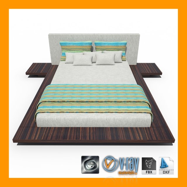 bed1 3D Model .c4d .max .obj .3ds .fbx .stl .blend 