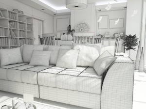 living room 3 Modello 3D