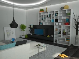 kitchen dining and living room 3D Model