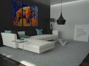 kitchen dining and living room 3D Model