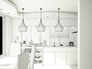 kitchen dining and living room 3D Модель