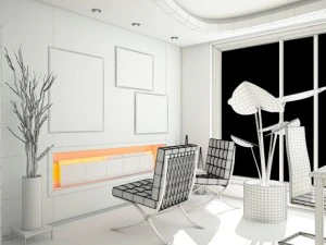 kitchen dining and living room 3D Model
