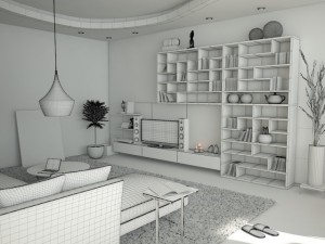 kitchen dining and living room 3D Модель