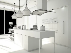 kitchen dining and living room 3D Model