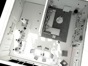 kitchen dining and living room 3D Модель