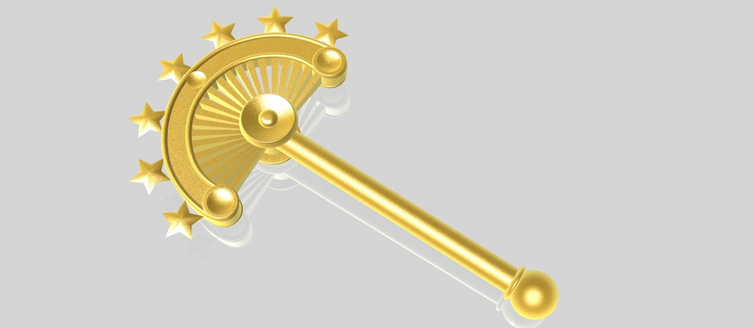 golden scepter 3D Model .c4d .max .obj .3ds .fbx .stl .blend 