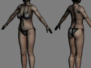 Bathing woman jasmine 3D Model