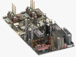 f&aacute;brica detalhada Modelo 3D