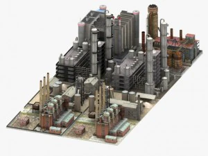 f&aacute;brica detalhada Modelo 3D