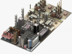 detailed factory 3D Model