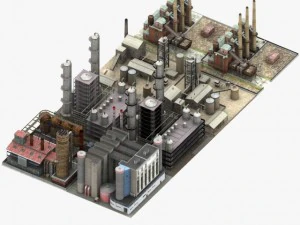 f&aacute;brica detalhada Modelo 3D