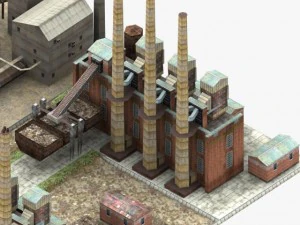 f&aacute;brica detalhada Modelo 3D