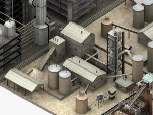 f&aacute;brica detalhada Modelo 3D