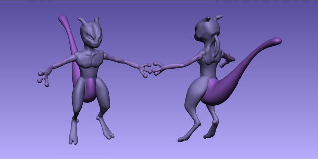 mewtwolowpoly 3D Model .c4d .max .obj .3ds .fbx .stl .blend 