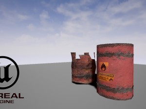 game ready explosive barrel Modelo 3D