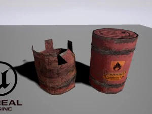 game ready explosive barrel 3D Model