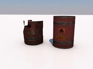 game ready explosive barrel 3D Model