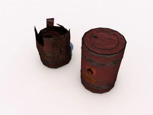 game ready explosive barrel 3D Model