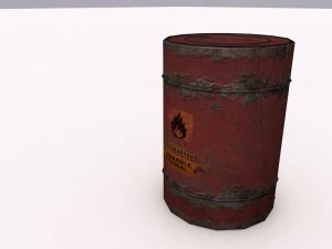 game ready explosive barrel 3D Model