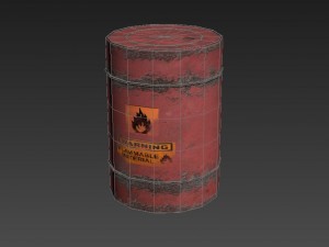 game ready explosive barrel 3D Model
