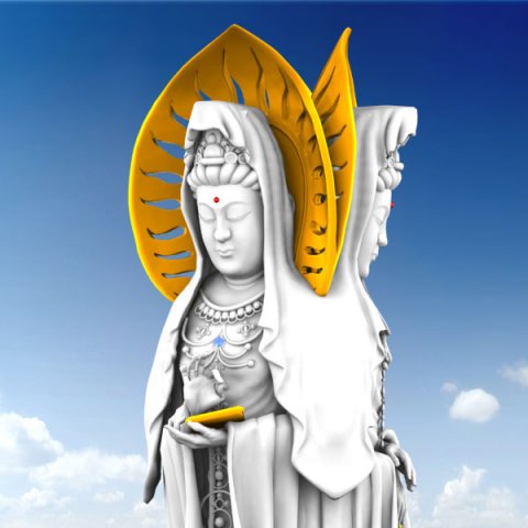 buddhist goddess guanyin 3D Модель .c4d .max .obj .3ds .fbx .stl .blend 