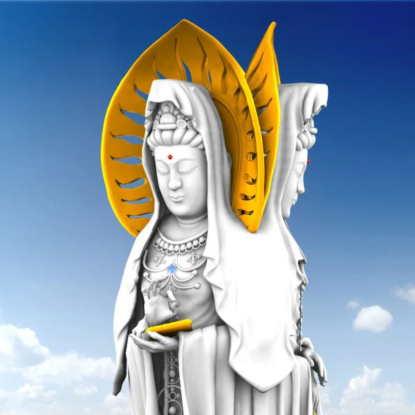 buddhist goddess guanyin 3D Model .c4d .max .obj .3ds .fbx .stl .blend 