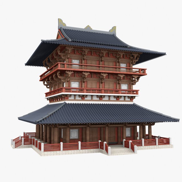 chinese palace Modelo 3D .c4d .max .obj .3ds .fbx .stl .blend 