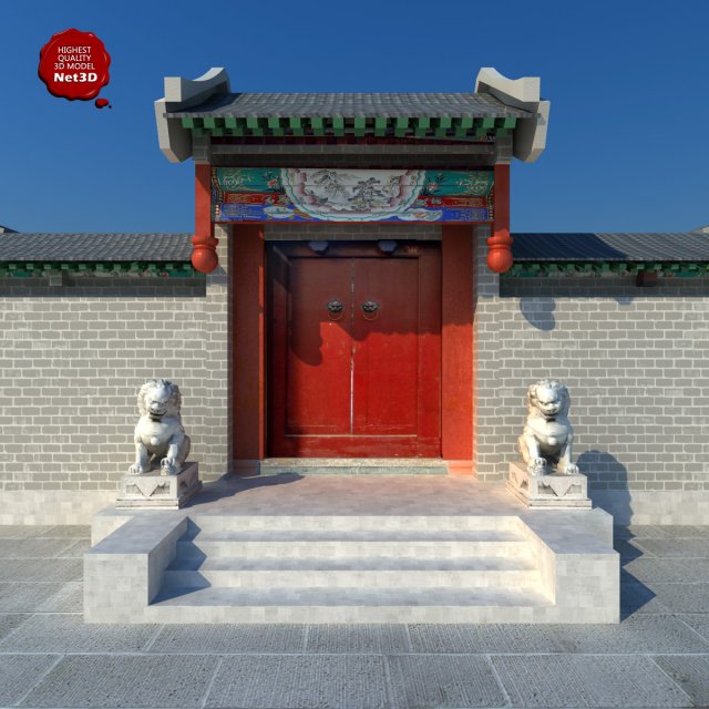 beijing quadrangles 3D 모델 .c4d .max .obj .3ds .fbx .stl .blend 