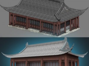 china temple 01 Modèle 3D