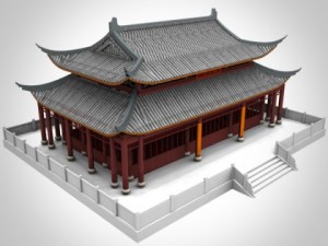 china temple 02 Modèle 3D