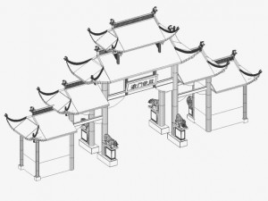 chinese archway 1 3D Модель