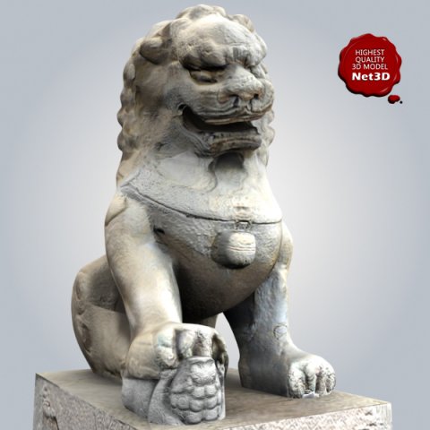 stone lions 3Dモデル .c4d .max .obj .3ds .fbx .stl .blend 