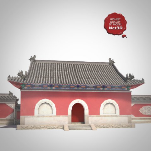 temple gate Modelo 3D .c4d .max .obj .3ds .fbx .stl .blend 