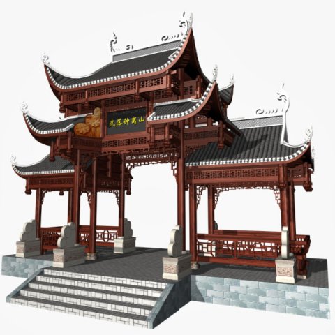tori gate 3D Model .c4d .max .obj .3ds .fbx .stl .blend 