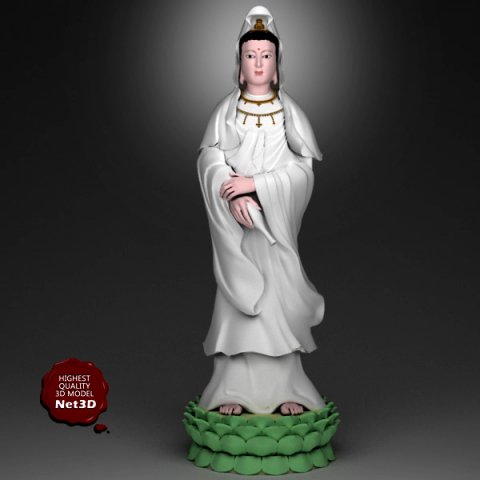 kwan yin bodhisattva 3D Модель .c4d .max .obj .3ds .fbx .stl .blend 