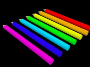 collection of colored pencils 3D Model