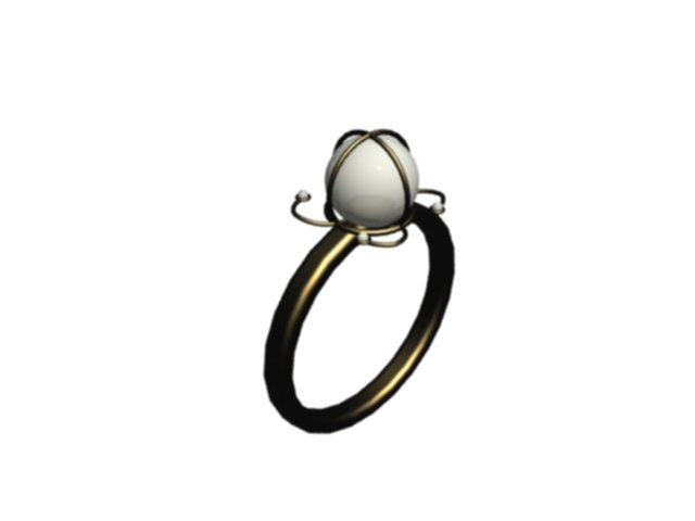 ring with pearl 3D Model .c4d .max .obj .3ds .fbx .stl .blend 