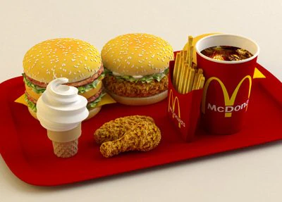 mcdonalds food 3D Model .c4d .max .obj .3ds .fbx .stl .blend 