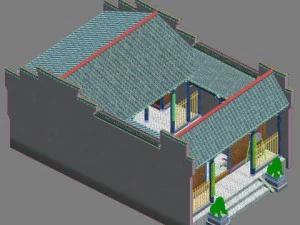 chinese county government 3D Model