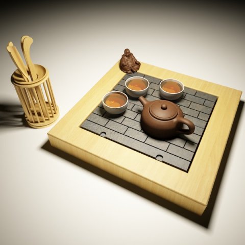 tea set c 3D-Modell .c4d .max .obj .3ds .fbx .stl .blend 