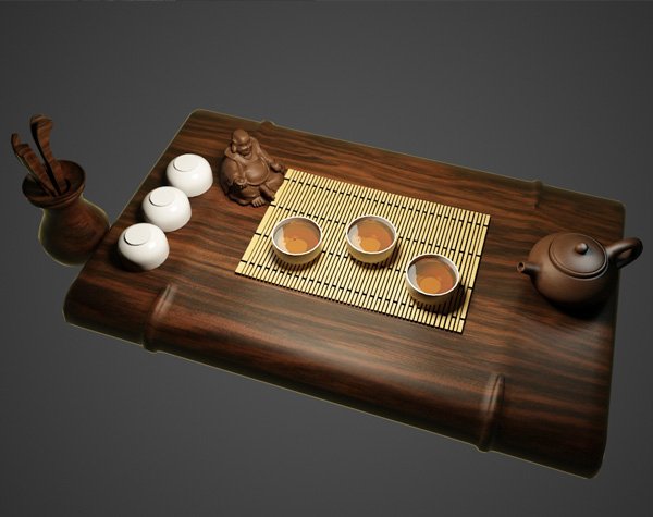 tea set d 3D Model .c4d .max .obj .3ds .fbx .stl .blend 