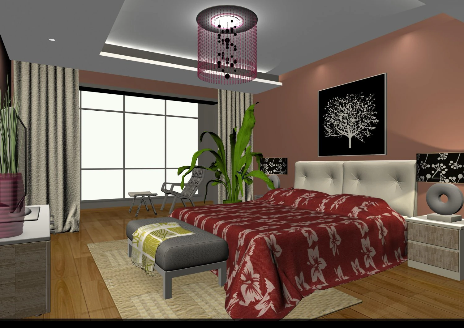 bedroom 3D Model .c4d .max .obj .3ds .fbx .stl .blend 