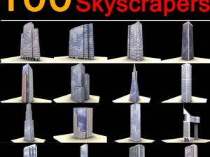 100 skyscrapers Modèle 3D