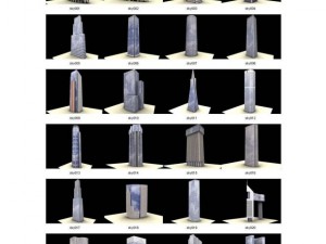 100 skyscrapers 3D Model
