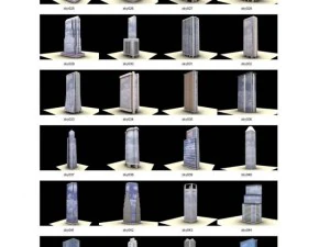 100 skyscrapers 3D Model