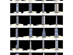 100 skyscrapers 3D Model