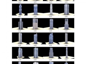 100 skyscrapers 3D Model