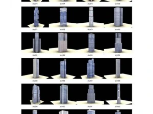 100 skyscrapers 3D Model